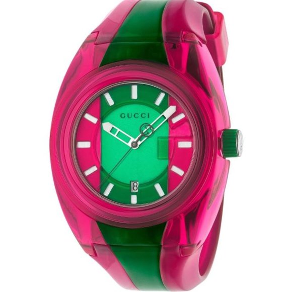 Gucci Women's YA137115 Sync Two-Tone Pink & Green Watch - Picture 1 of 3